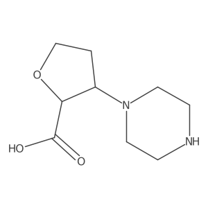 3-(Piperazin-1-yl)oxolane-2-carboxylic acid结构式