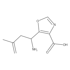 5-(1-Amino-3-methylbut-3-en-1-yl)-1,3-oxazole-4-carboxylic acid结构式