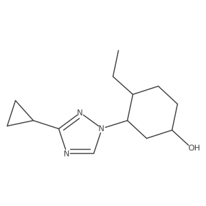 3-(3-cyclopropyl-1H-1,2,4-triazol-1-yl)-4-ethylcyclohexan-1-ol结构式