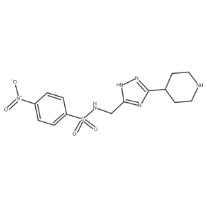 4-nitro-N-{[5-(piperidin-4-yl)-1H-1,2,4-triazol-3-yl]methyl}benzene-1-sulfonamide结构式