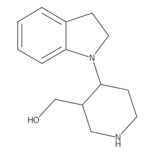 rel-(3R,4R)-4-(2,3-Dihydro-1H-indol-1-yl)-3-piperidinemethanol Structure
