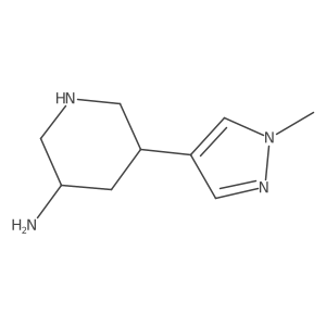 5-(1-methyl-1H-pyrazol-4-yl)piperidin-3-amine结构式