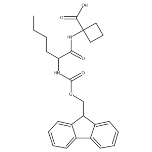 1-[(2S)-2-({[(9H-fluoren-9-yl)methoxy]carbonyl}amino)hexanamido]cyclobutane-1-carboxylic acid Structure
