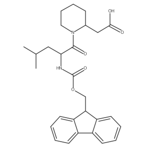 2-[(2R)-1-[(2R)-2-({[(9H-fluoren-9-yl)methoxy]carbonyl}amino)-4-methylpentanoyl]piperidin-2-yl]acetic acid结构式