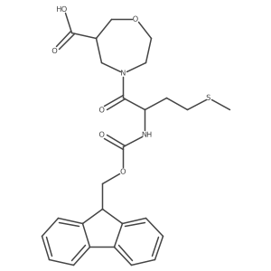 4-[2-({[(9H-fluoren-9-yl)methoxy]carbonyl}amino)-4-(methylsulfanyl)butanoyl]-1,4-oxazepane-6-carboxylic acid结构式