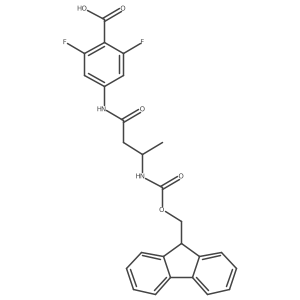 4-[3-({[(9H-fluoren-9-yl)methoxy]carbonyl}amino)butanamido]-2,6-difluorobenzoic acid Structure