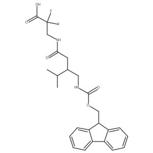 3-{3-[({[(9H-fluoren-9-yl)methoxy]carbonyl}amino)methyl]-4-methylpentanamido}-2,2-difluoropropanoic acid结构式