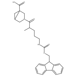 3-[5-({[(9H-fluoren-9-yl)methoxy]carbonyl}amino)-2-methylpentanoyl]-3-azabicyclo[3.1.0]hexane-1-carboxylic acid Structure
