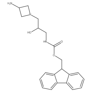 9H-fluoren-9-ylmethyl N-[3-(3-aminoazetidin-1-yl)-2-hydroxypropyl]carbamate结构式