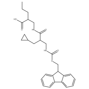2-{[2-(cyclopropylmethyl)-3-({[(9H-fluoren-9-yl)methoxy]carbonyl}amino)propanamido]methyl}pentanoic acid结构式