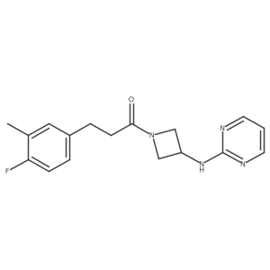 3-(4-Fluoro-3-methylphenyl)-1-(3-(pyrimidin-2-ylamino)azetidin-1-yl)propan-1-one Structure