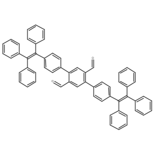 4,4''-Bis(1,2,2-triphenylvinyl)-[1,1':4',1''-terphenyl]-2',5'-dicarbaldehyde Structure