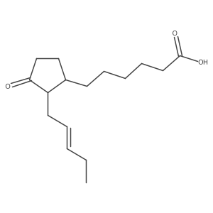 (1S,2S)-3-oxo-2-(2'Z-pentenyl)cyclopentanehexanoic acid Structure