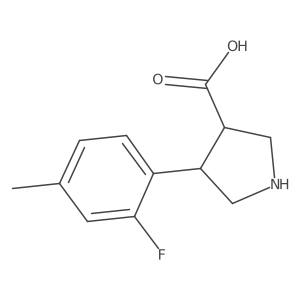rac-(3R,4S)-4-(2-fluoro-4-methylphenyl)pyrrolidine-3-carboxylic acid结构式