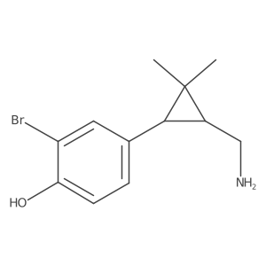 rac-4-[(1R,3R)-3-(aminomethyl)-2,2-dimethylcyclopropyl]-2-bromophenol结构式