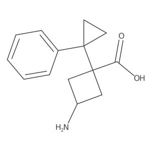 3-Amino-1-(1-phenylcyclopropyl)cyclobutane-1-carboxylic acid结构式