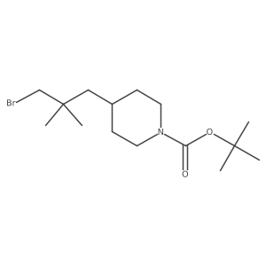 Tert-butyl 4-(3-bromo-2,2-dimethylpropyl)piperidine-1-carboxylate结构式
