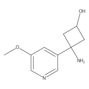 3-Amino-3-(5-methoxypyridin-3-yl)cyclobutan-1-ol结构式