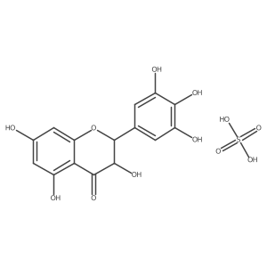 (2R,3R)-3,5,7-Trihydroxy-2-(3,4,5-trihydroxyphenyl)chroman-4-one sulfate salt(1:x) Structure