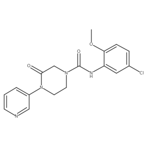 N-(5-chloro-2-methoxyphenyl)-3-oxo-4-(pyridin-3-yl)piperazine-1-carboxamide结构式