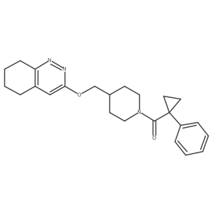 (1-Phenylcyclopropyl)(4-(((5,6,7,8-tetrahydrocinnolin-3-yl)oxy)methyl)piperidin-1-yl)methanone Structure
