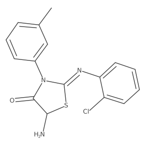 5-Amino-2-[(2-chlorophenyl)imino]-3-(3-methylphenyl)-4-thiazolidinone结构式