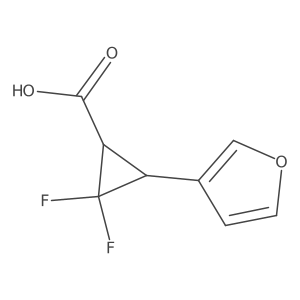 rac-(1R,3R)-2,2-difluoro-3-(furan-3-yl)cyclopropane-1-carboxylic acid Structure