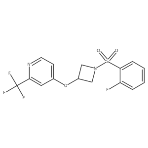 4-{[1-(2-Fluorobenzenesulfonyl)azetidin-3-yl]oxy}-2-(trifluoromethyl)pyridine Structure