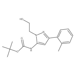 tert-butyl N-[1-(2-hydroxyethyl)-3-(2-methylphenyl)-1H-pyrazol-5-yl]carbamate Structure