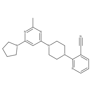 2-{4-[2-Methyl-6-(pyrrolidin-1-yl)pyrimidin-4-yl]piperazin-1-yl}pyridine-3-carbonitrile结构式