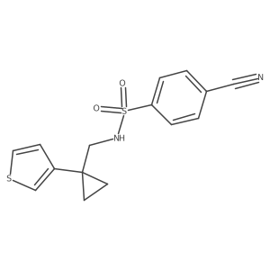 4-cyano-N-{[1-(thiophen-3-yl)cyclopropyl]methyl}benzene-1-sulfonamide Structure