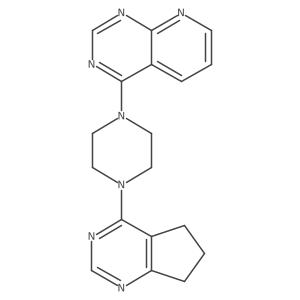 1-{5H,6H,7H-cyclopenta[d]pyrimidin-4-yl}-4-{pyrido[2,3-d]pyrimidin-4-yl}piperazine结构式