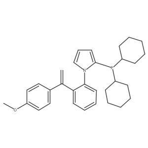 2-(Dicyclohexylphosphanyl)-1-(2-(1-(4-methoxyphenyl)vinyl)phenyl)-1H-pyrrole结构式