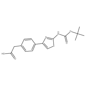 2-[4-(2-{[(Tert-butoxy)carbonyl]amino}-1,3-thiazol-4-yl)phenyl]acetic acid结构式