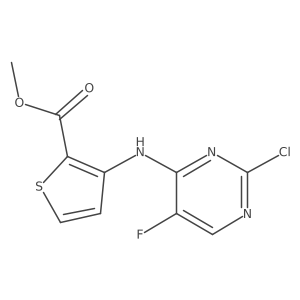 Methyl 3-((2-chloro-5-fluoropyrimidin-4-yl)amino)thiophene-2-carboxylate结构式