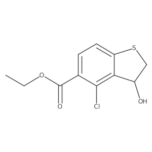 Ethyl 4-chloro-3-hydroxy-2,3-dihydro-1-benzothiophene-5-carboxylate结构式
