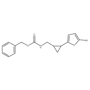 rac-benzyl N-{[(1R,2R)-2-(5-bromothiophen-2-yl)cyclopropyl]methyl}carbamate Structure