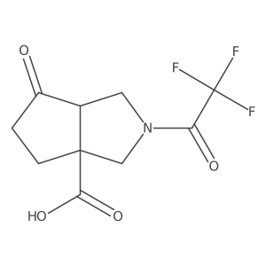 6-Oxo-2-(2,2,2-trifluoroacetyl)-octahydrocyclopenta[c]pyrrole-3a-carboxylic acid Structure