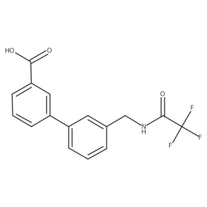 3-[3-[[(2,2,2-trifluoroacetyl)amino]methyl]phenyl]benzoic acid Structure