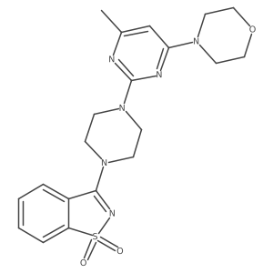 3-{4-[4-Methyl-6-(morpholin-4-yl)pyrimidin-2-yl]piperazin-1-yl}-1lambda6,2-benzothiazole-1,1-dione结构式