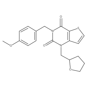 3-[(4-methoxyphenyl)methyl]-1-[(oxolan-2-yl)methyl]-1H,2H,3H,4H-thieno[3,2-d]pyrimidine-2,4-dione结构式