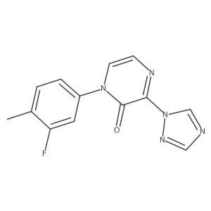 1-(3-fluoro-4-methylphenyl)-3-(1H-1,2,4-triazol-1-yl)-1,2-dihydropyrazin-2-one结构式