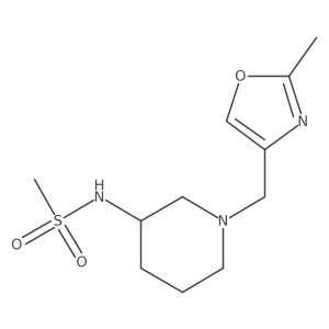 N-{1-[(2-methyl-1,3-oxazol-4-yl)methyl]piperidin-3-yl}methanesulfonamide结构式