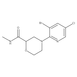4-(3-bromo-5-chloropyridin-2-yl)-N-methylmorpholine-2-carboxamide结构式