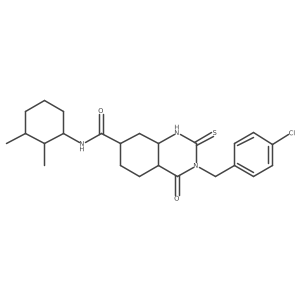 3-[(4-chlorophenyl)methyl]-N-(2,3-dimethylcyclohexyl)-4-oxo-2-sulfanylidene-4a,5,6,7,8,8a-hexahydro-1H-quinazoline-7-carboxamide Structure