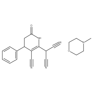 2-(5-Cyano-2-oxo-4-phenyl-3,4-dihydro-1H-pyridin-6-yl)propanedinitrile;4-methylmorpholine结构式
