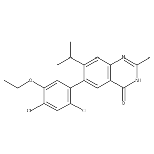 6-(2,4-dichloro-5-ethoxy-phenyl)-7-isopropyl-2-methyl-3H-quinazolin-4-one结构式