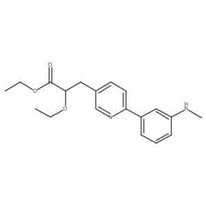 Ethyl 2-ethoxy-3-[6-(3-methylaminophenyl)pyrid-3-yl]propanoate结构式