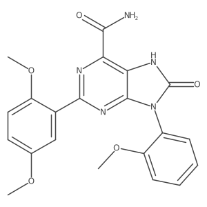 2-(2,5-dimethoxyphenyl)-9-(2-methoxyphenyl)-8-oxo-8,9-dihydro-7H-purine-6-carboxamide Structure
