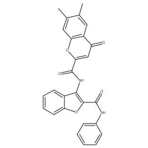 6,7-dimethyl-4-oxo-N-[2-(phenylcarbamoyl)-1-benzofuran-3-yl]-4H-chromene-2-carboxamide Structure